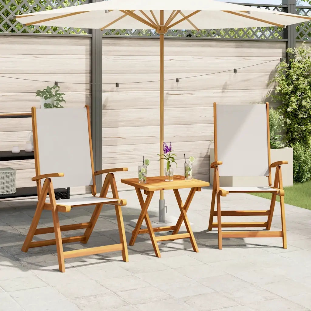 Sedie da Giardino Pieghevoli 2 pz Massello Acacia e Textilene 4008421