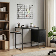 Scrivania con Spazio di Archiviazione Rovere Nero 8007996