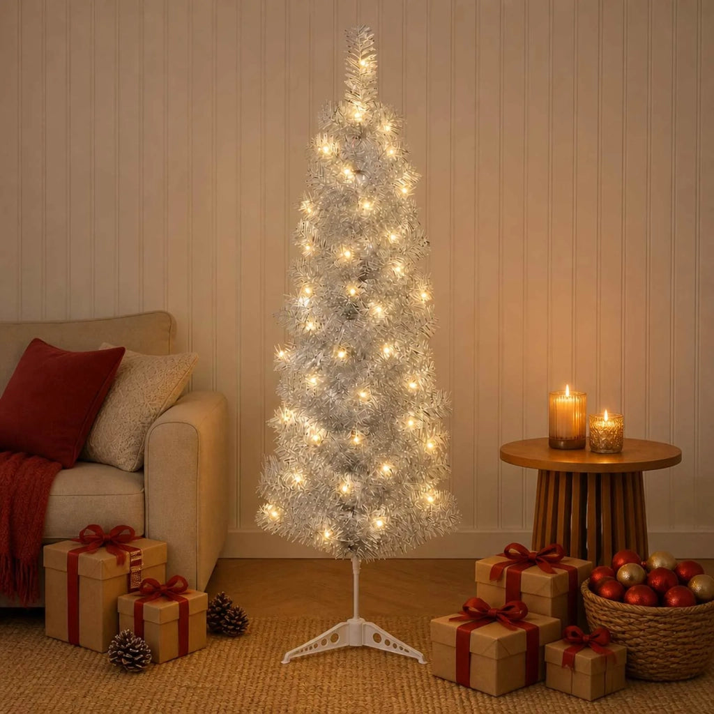Albero di Natale Artificiale Sottile 150 cm 150 LED 3461196