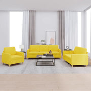 Set di Divani 3 pz con Cuscini Giallo Chiaro in Tessutocod mxl 131177
