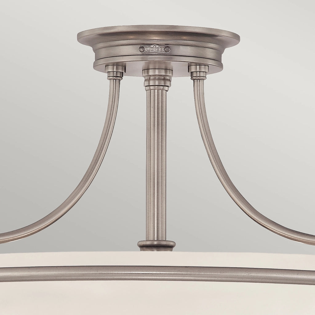 Lampada A Soffitto Contemporanea Griffin Metallo Nichel Antico 4 Luci E27