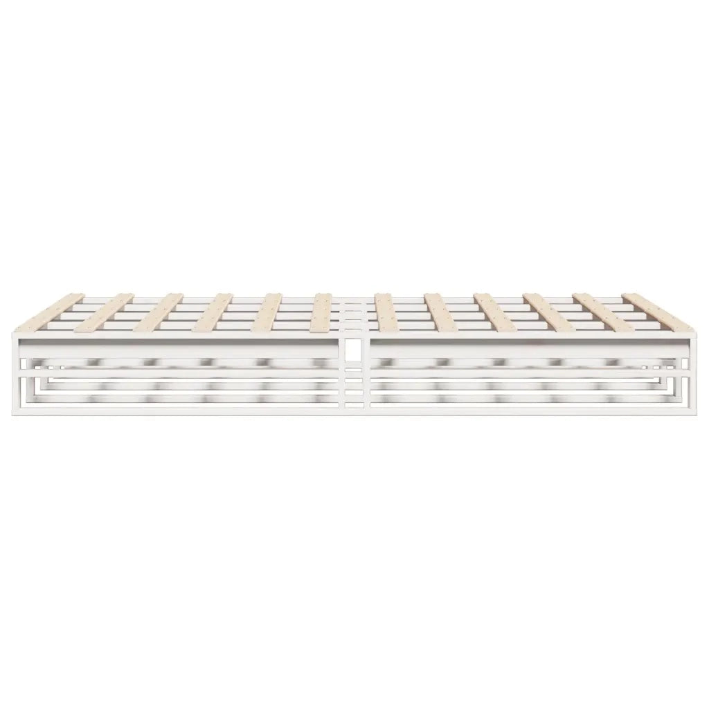 Letto senza Materasso Bianco 140x190 cm Legno Massello di Pino