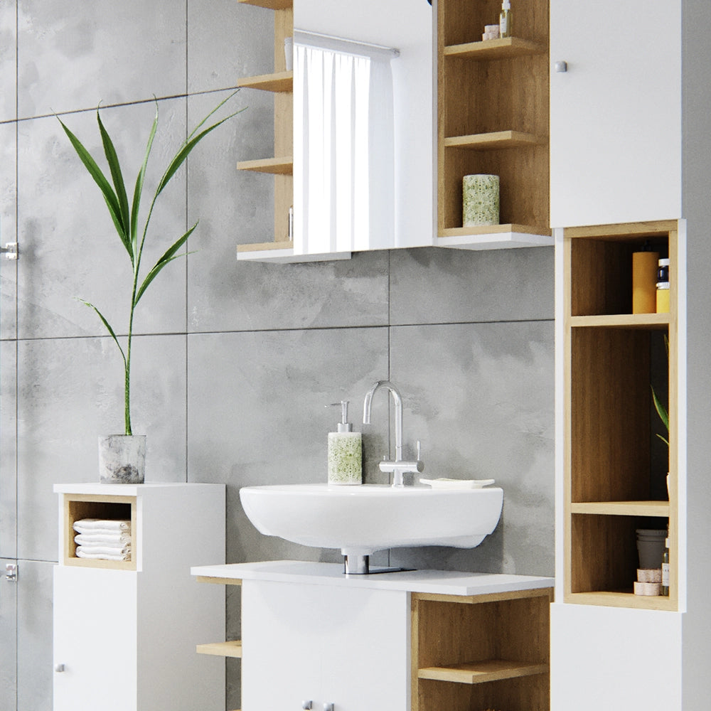 Vicco Set mobili bagno Bianco 2 parti