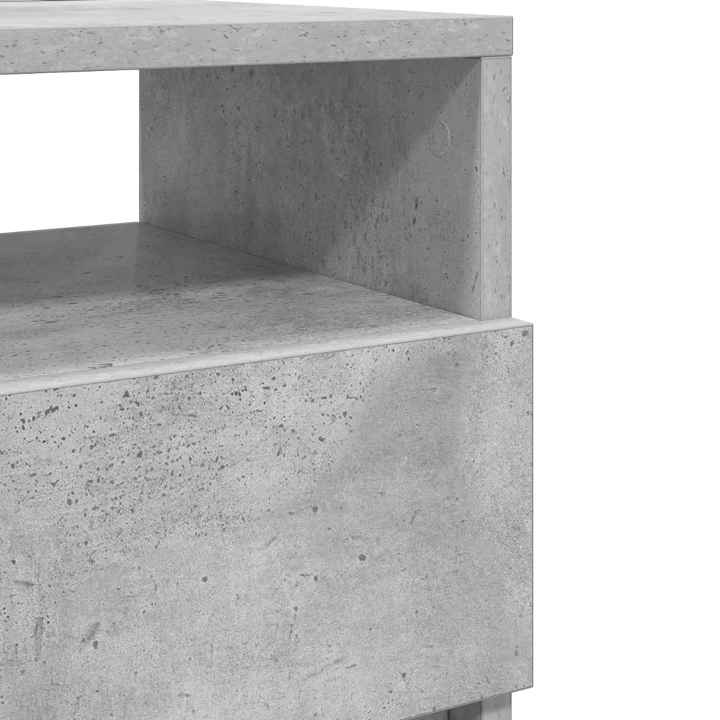 Comodini 2 pz con 2 Cassetti Grigio Cemento 40x33x60 cm