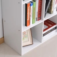 Libreria Bianca per Casa e Ufficio, Scaffale dal Design Moderno con 9 Scomparti in Legno, 91x29.5x91cm