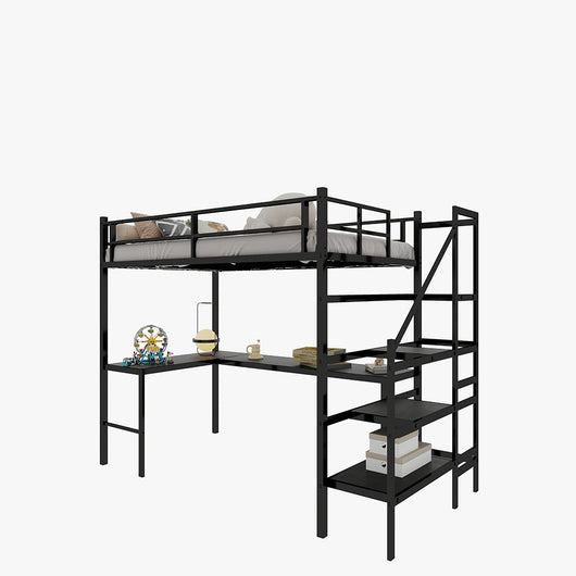 Letto a castello - Xylo - 90x200 cm scrivania L contenitori