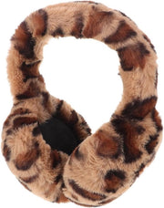 Orecchioni Femminili con Pelle di Leopardo - Orecchioni soffici e pieghevoli per protezione dal freddo e dal rumore durante le attività all'aperto