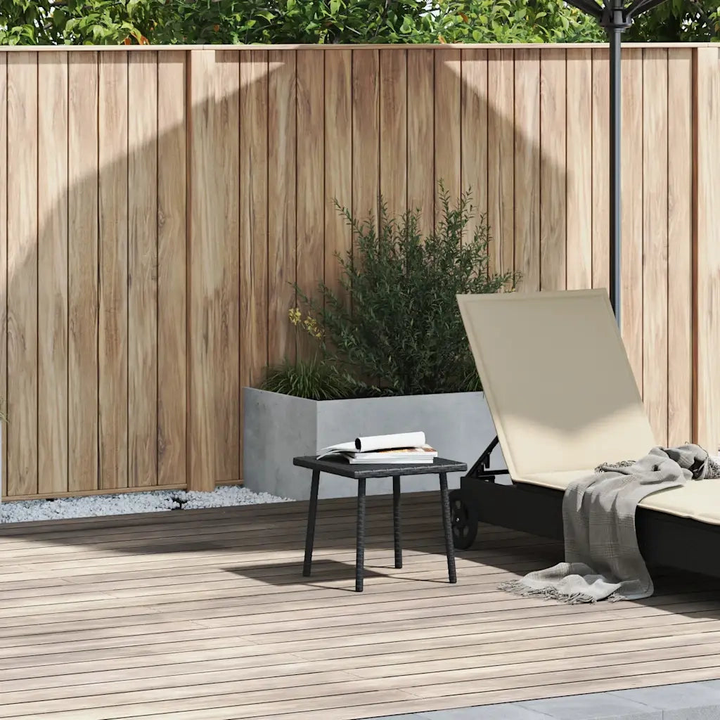 Tavolino da Giardino | Tavolino da esterno Rettangolare Nero 40x40x37 cm Polyrattan