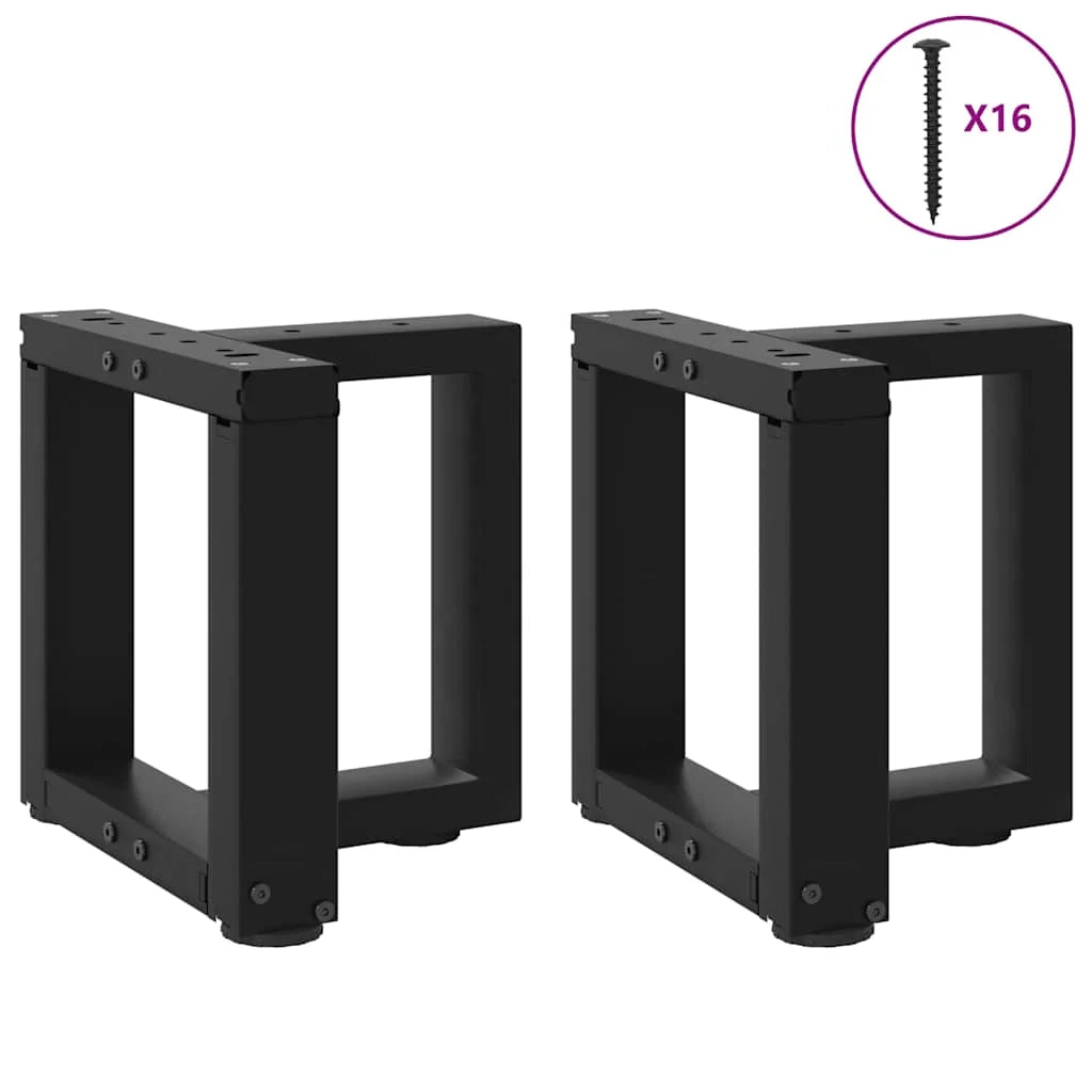 Set di 2 gambe per tavolino a forma di T per personalizzare i mobili 30 x 25 x 31 cm funzionali stile moderno acciaio nero 02_0057270