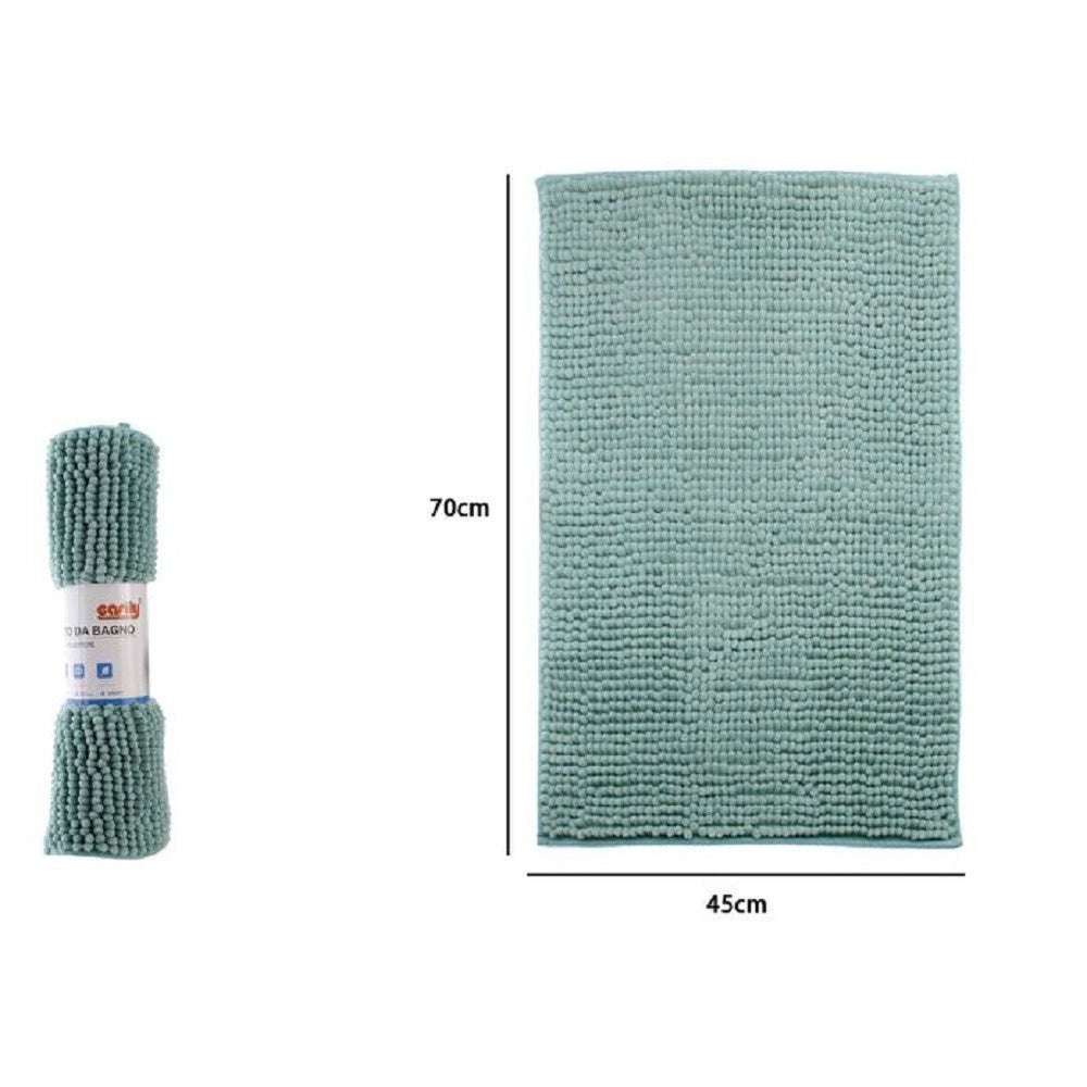 Trade Shop - Tappeto Tappetino Antiscivolo Per Arredo Bagno 45x70 Cm Colore Verde Acqua 79919 -