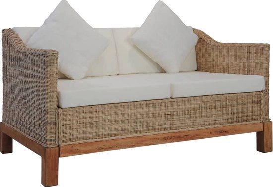 Banca per pinzette con cuscini in rattan naturale