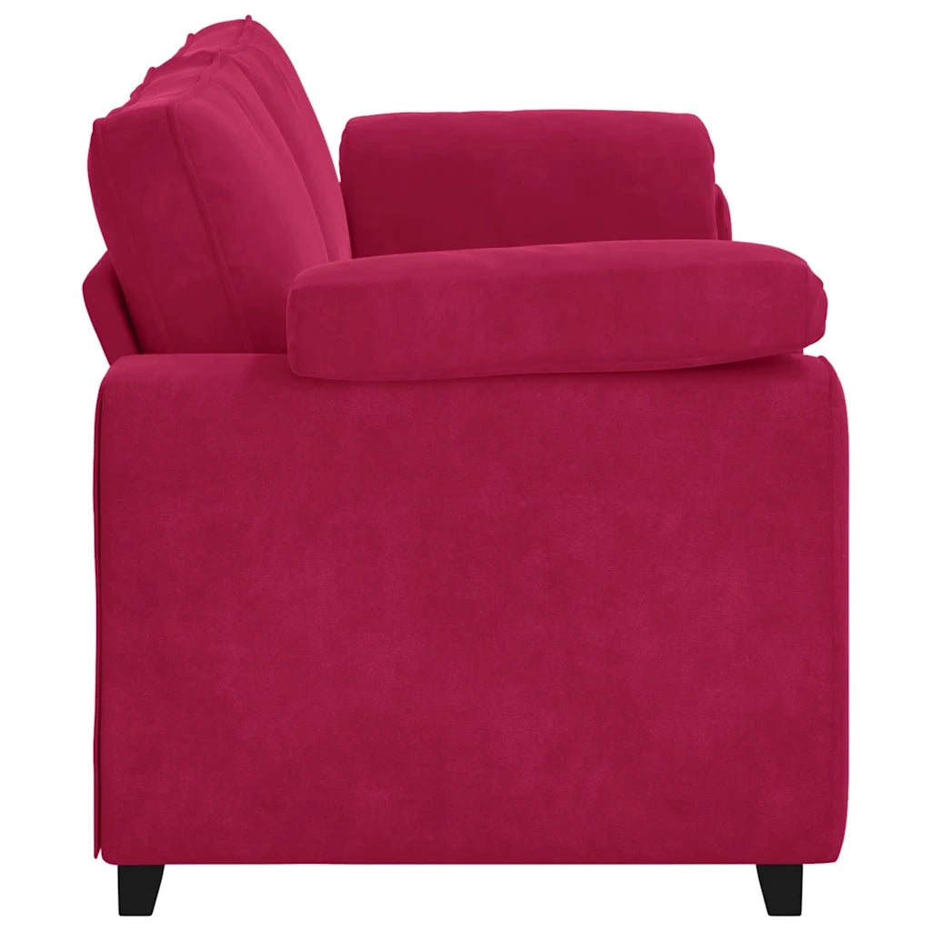 vidaXL Divano a 3 Posti Rosso Vino 178 cm in Velluto