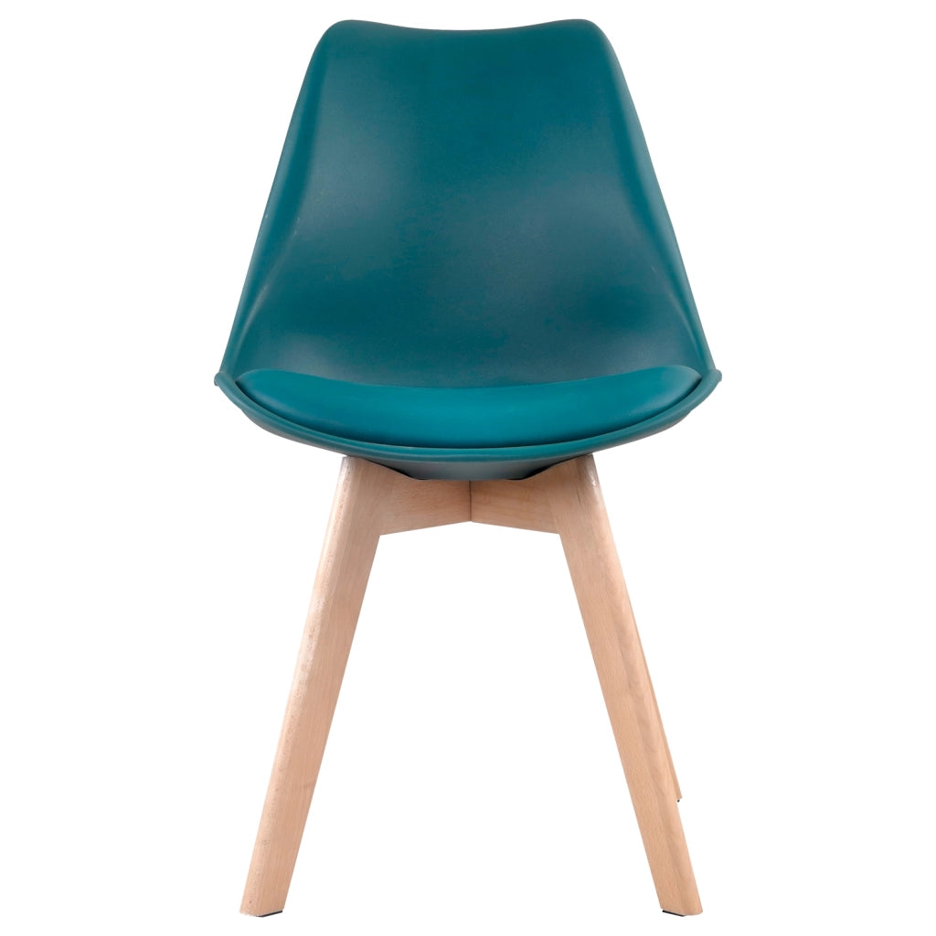 Set di 4 sedie scandinave NORA blu con cuscino