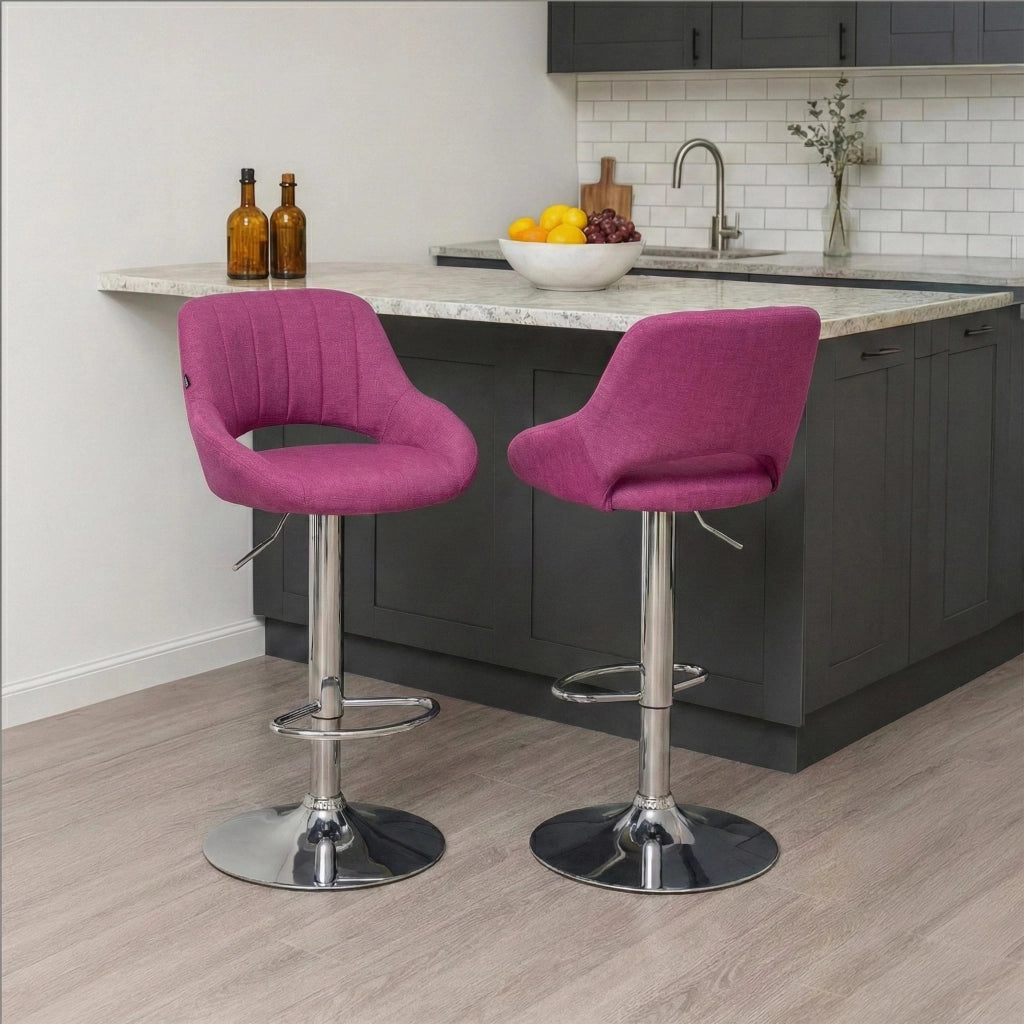 Sgabello bar Milet tessuto cromato 1