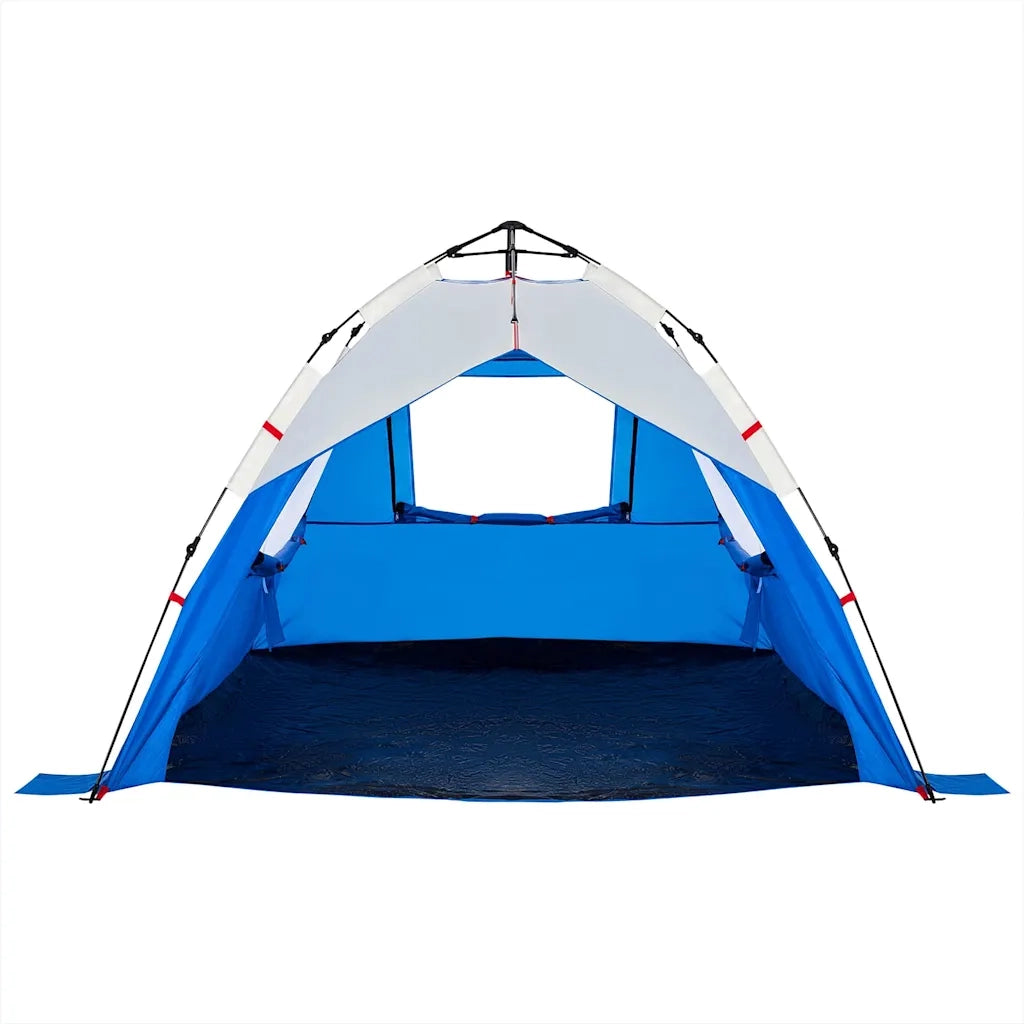 Tenda da Spiaggia 3 Persone-Tenda da campeggio Azzurro Rilascio Rapido Impermeabile 987789