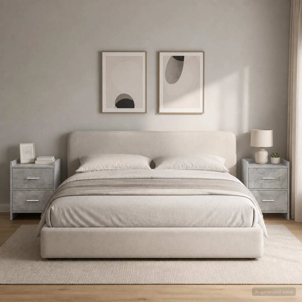 Comodini 2 pz Grigio Cemento 40 x 30 x 60 cm 8010970