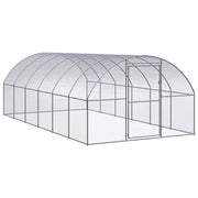 Pollaio/recinto/gabbia per polli da esterno 3 x 6 x 2 m acciaio zincato argento 02_0044015