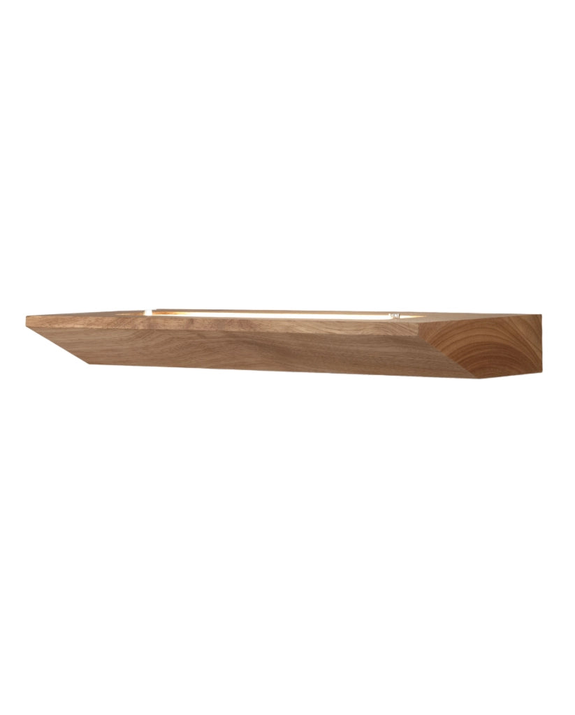Linus Lampada da Parete in Metallo Legno e Vetro, 14W LED Integrato, 3000K Warm White, Dimmerabile a Taglio di Fase, Finitura Quercia, IP20
