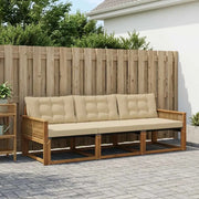 Set di divani da esterno con cuscino 3 pcs Naturale e Beige 3381221