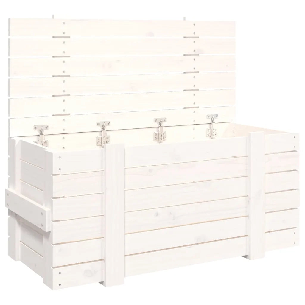 Contenitore Portaoggetti Bianco 91x40,5x42 cm Massello di Pino 824999