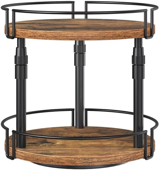 Organizzatore da cucina compattibile e spazievitore - Standard per erbe - Manuale - Rustico marrone e nero - Organizzatore da cucina - Idoneo per il piano di lavoro