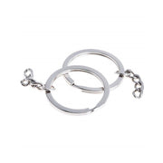 Trade Shop - Set 30 Anelli Anello Spirale Con Catena Porta Chiavi Spaccati 30mm In Acciaio -