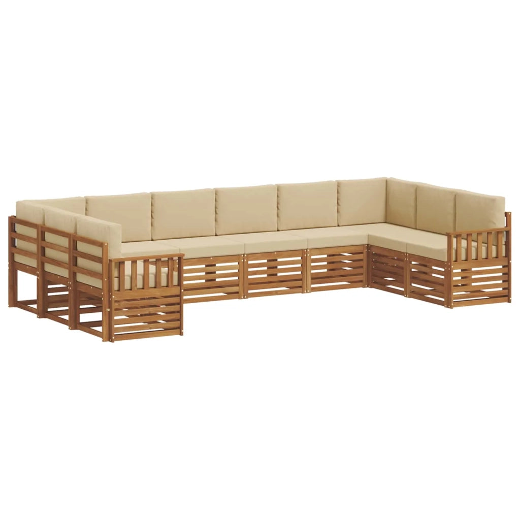 Set divano sezionale con cuscino 10 pcs Naturale e Beige 3375553