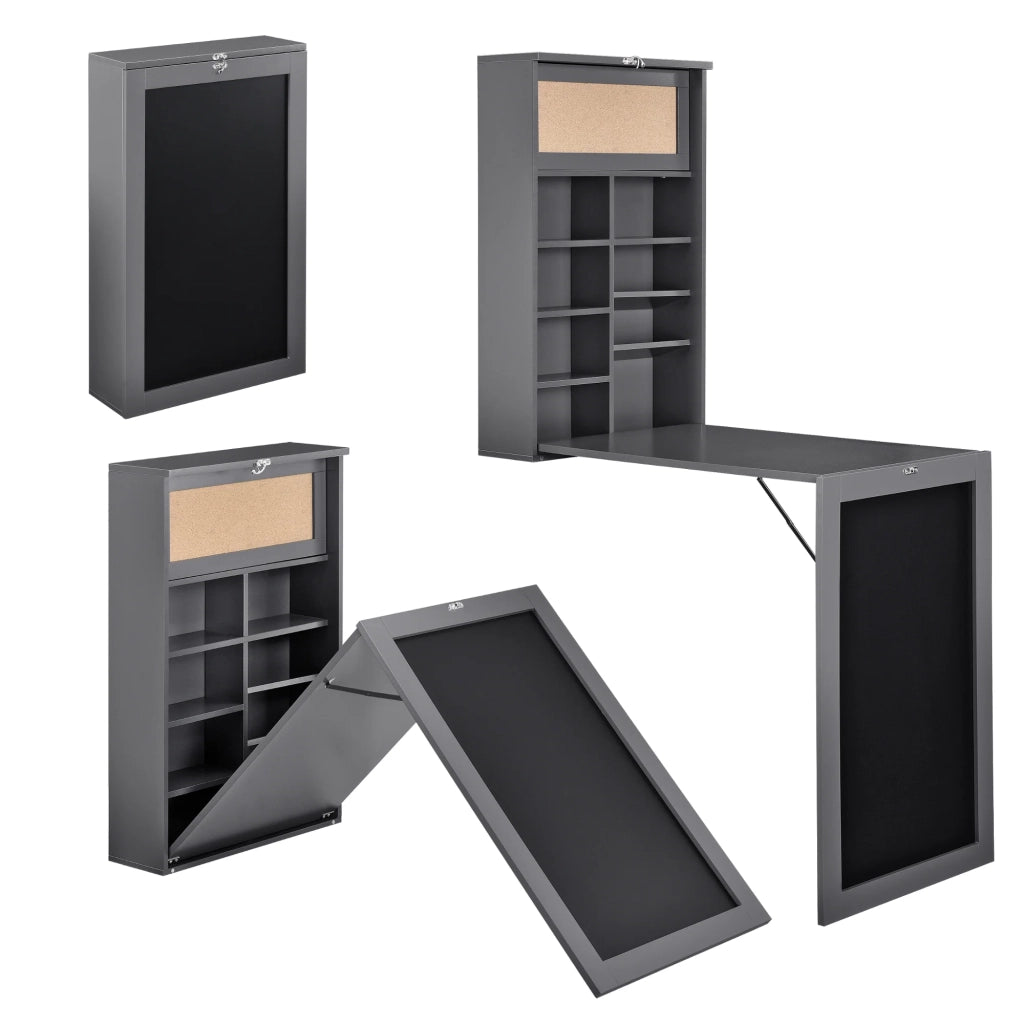 Tavolo pieghevole da parete scrivania pieghevole da parete MDF 156 cm grigio 03_0004359