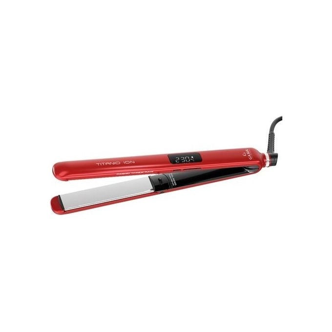 GA.MA Piastra Red Digital Titanio 4D: trafile in titanio, tecnologia agli ioni e ozono, anti crespo, capelli protetti, lisci a lungo, temperatura regolabile da 160 a 230°C, auto spegnimento