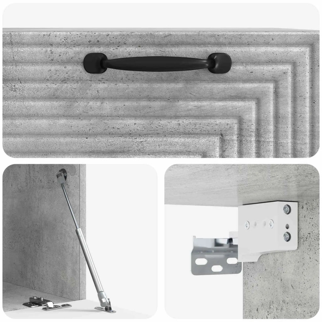 Mobile Porta TV da Muro Grigio Cemento 59,5 x 41 x 30 cm 898678