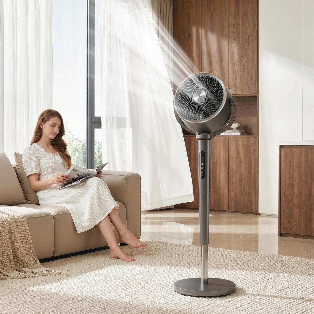 Ventilatore a Torre Oscillante con Telecomando e Display LED ¨C Zephmum ¨C Grigio