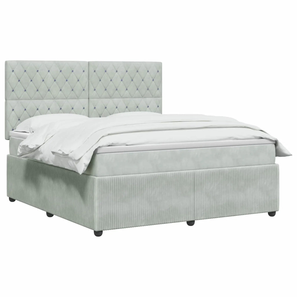 Letto box spring con materasso Grigio Chiaro 160 x 200 cm 3454631