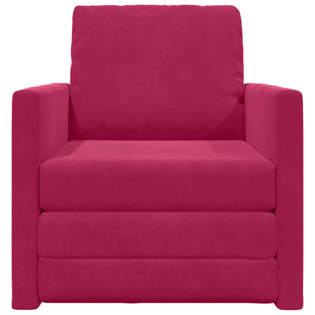 Divano letto Rosso Vino 74 x 77 x 81 cm Velluto 4106615