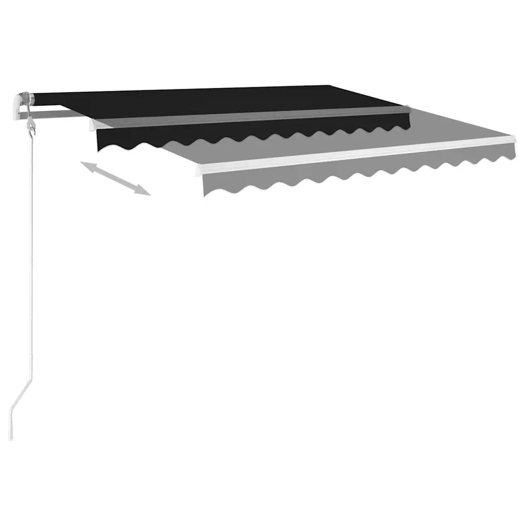 Tenda da Sole Retrattile Manuale con Pali 3x2,5 m Antracite 3069899