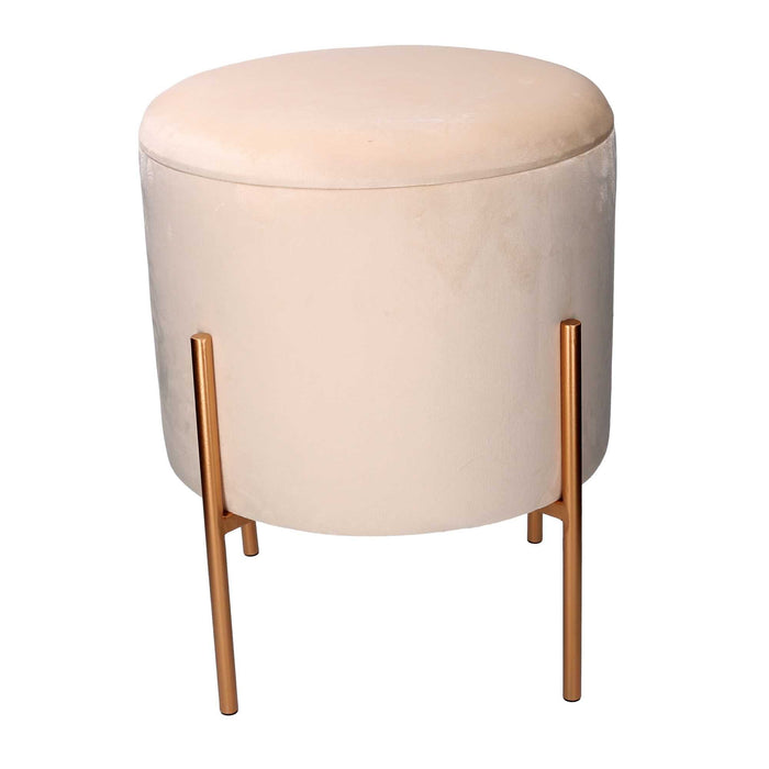 Pouf Contenitore Ø40xh51 cm in Tessuto Crema