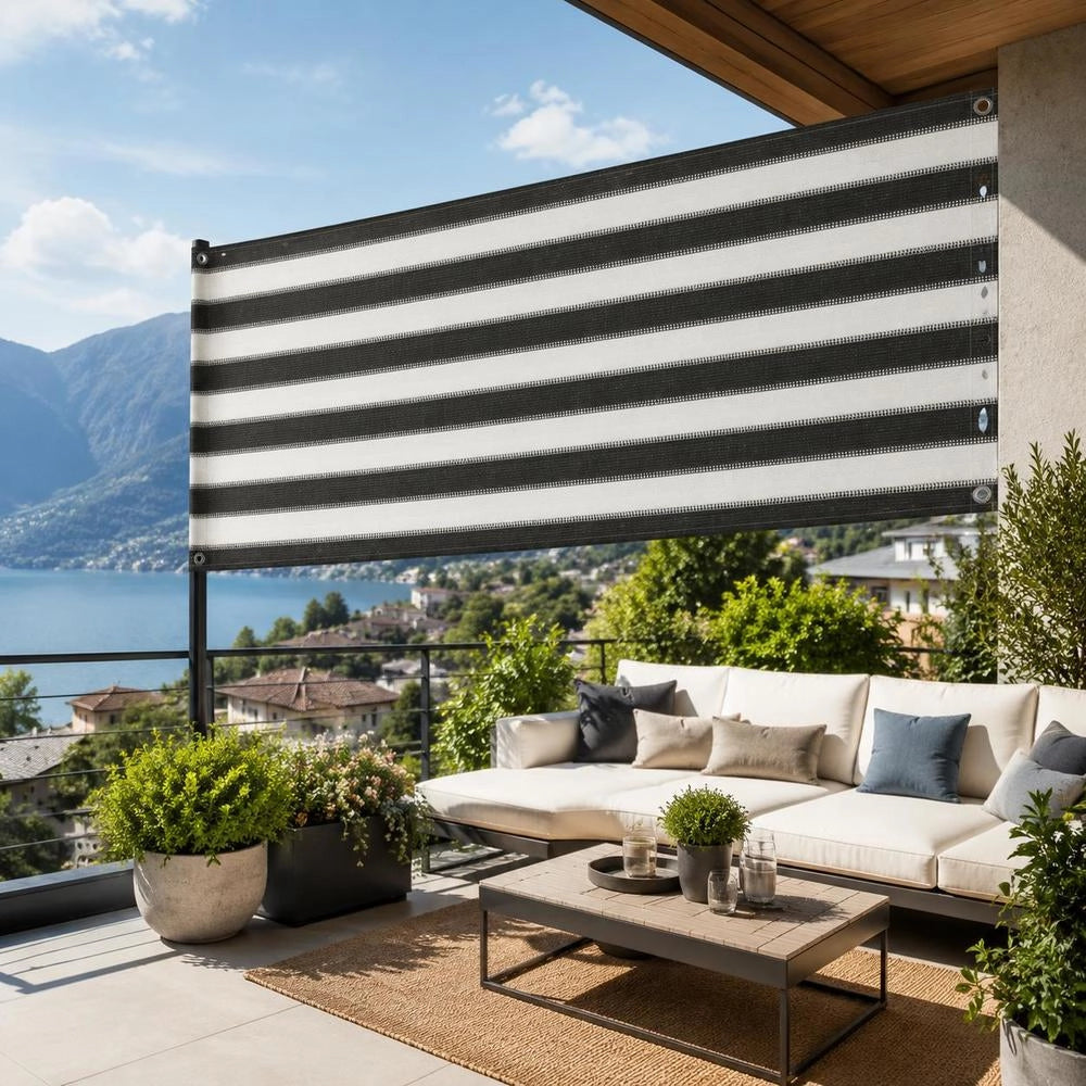 Balcony Privacy Screen HDPE 75x600 Cm Anthracite And White