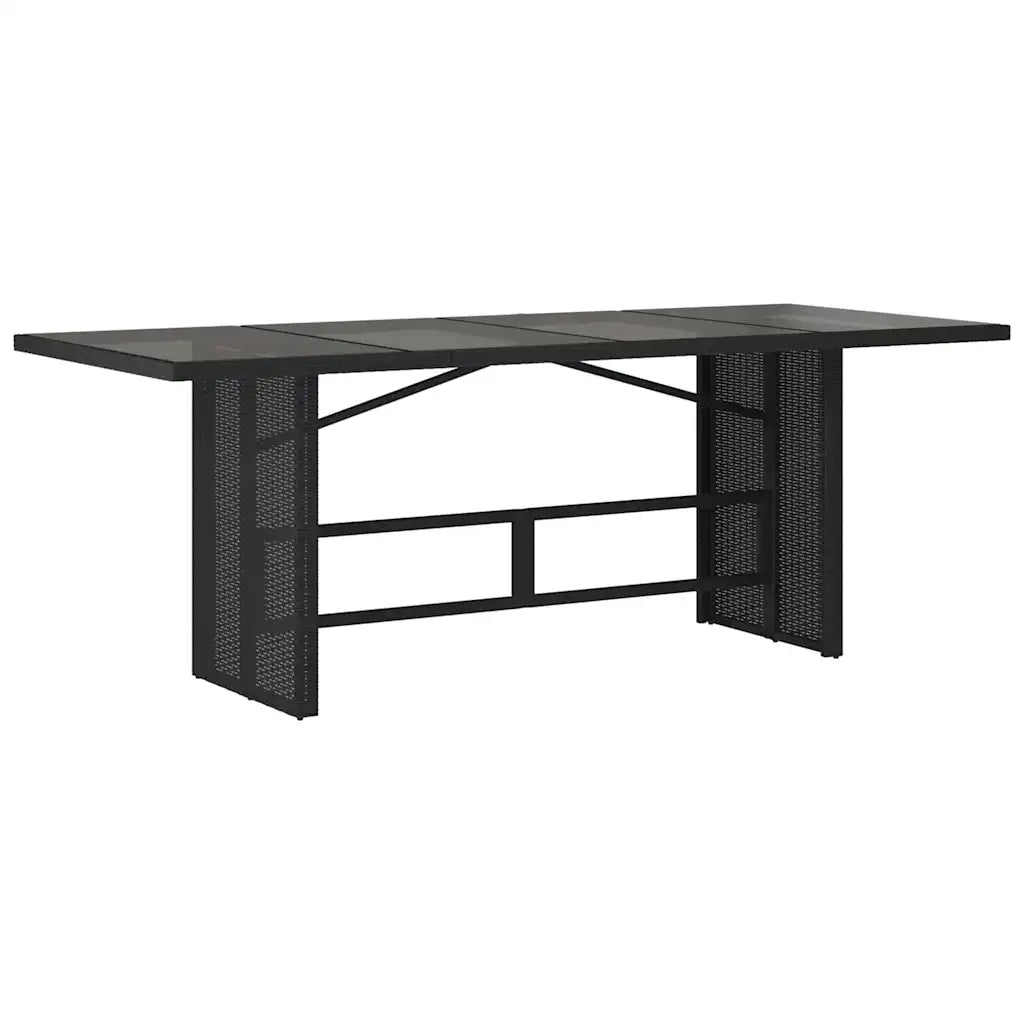 Set da Pranzo per Giardino 9 pcs Nero polyrattan 3365427