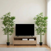 Albero di Bambù 2 pcs Verde 45 x 18 x 175 cm Tessuto e Bambù