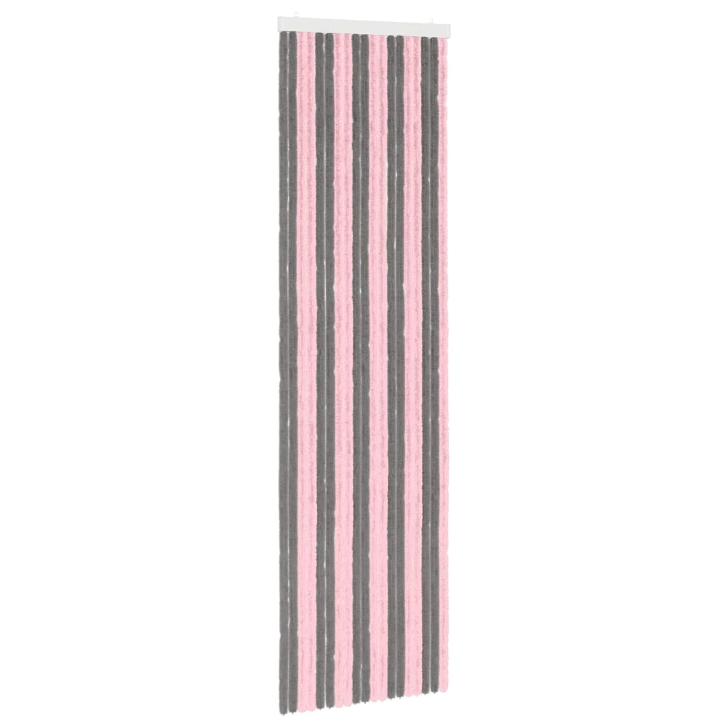 Tenda per insetti in chenille Grigio Argento e Rosa 56 x 200 cm 42034438