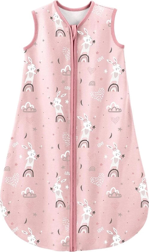 Zaino estivo per bebè 100% cotone 0,5 TOG per bambini maschi e femmine 0-6 mesi rosa coniglio