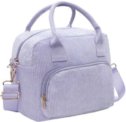 Borsa isolata per picnic per uomo e donna, 10 litri, grande borsa corduroy per cibo, sacchetto termoisolante riutilizzabile per lavoro, picnic, spiaggia, blu, casual