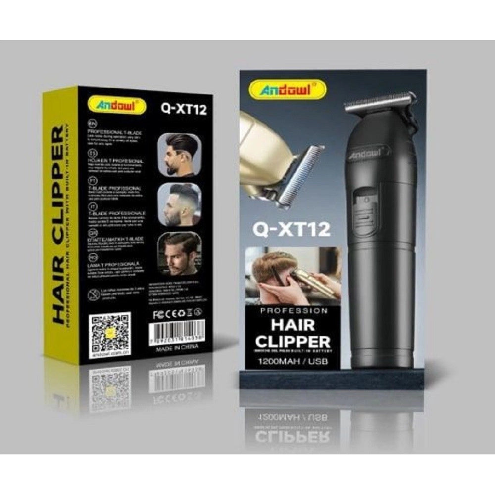 Trade Shop - Rasoio Professionale 4 Testine Di Taglio Silenzioso Clipper Q-xt12 Ricaricabile -