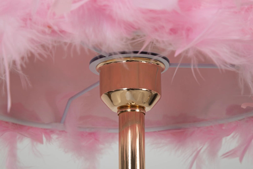Lampada da Tavolo Tarty Rosa Ø25x54 cm in Ferro e Plastica Rosa e Bianco