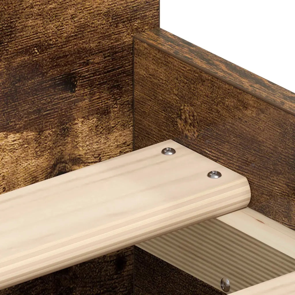 Giroletto con Testiera e Pediera-Struttura Letto Rovere Fumo 75x190 cm