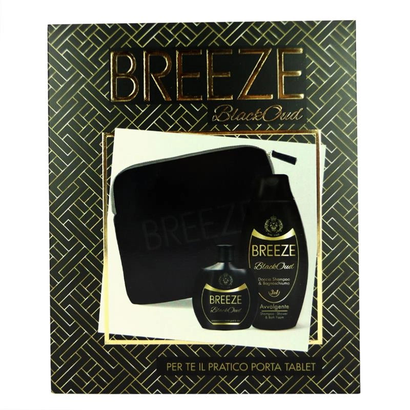 BREEZE BLACKOUD CONFEZIONE REGALO DOCCIA-SHAMPOO & BAGNOSCHIUMA 3 IN 1 400ML, DEODORANTE SQUEEZE 100ML + PORTA TABLET ELEGANTE