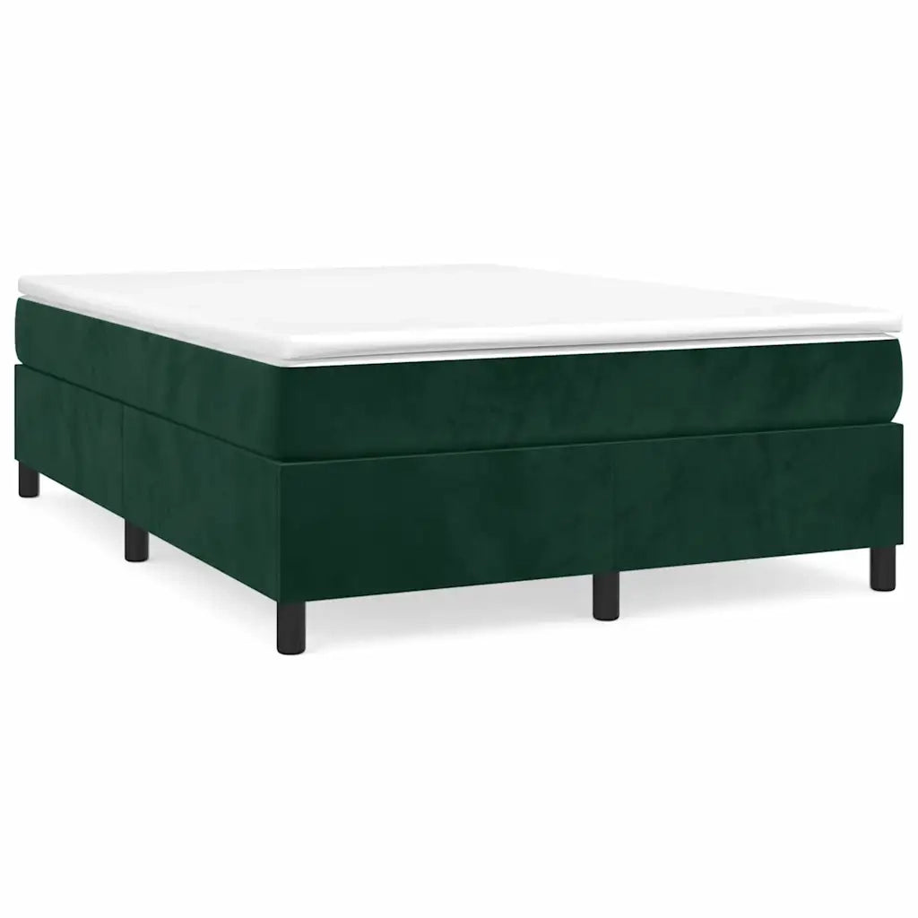 Struttura Letto a Rete a Molle-Giroletto Verde Scuro 140x190 cm in Velluto 227423