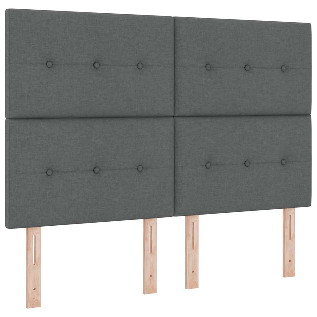 Letto a molle con materasso Grigio scuro 140 x 200 cm Tessuto