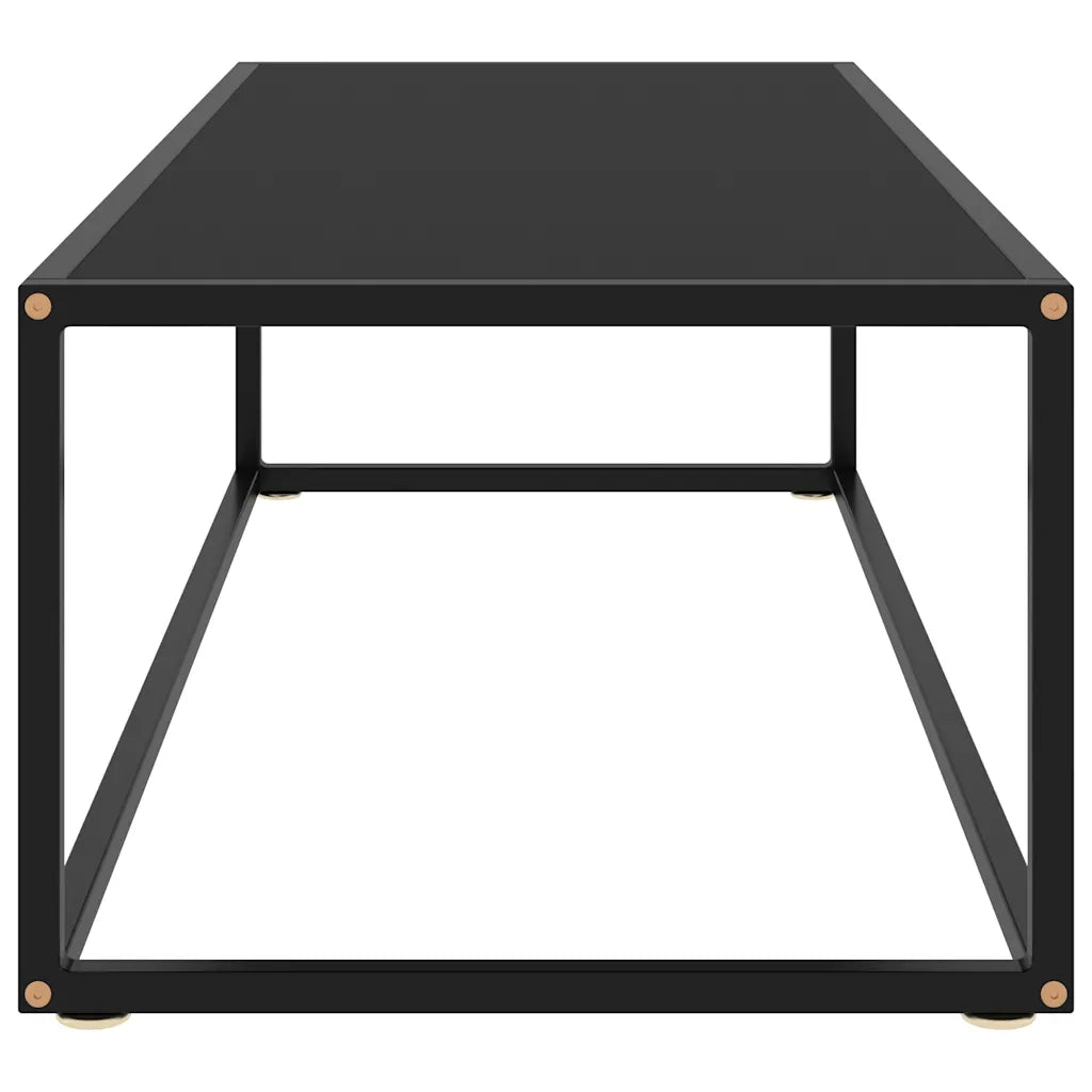 Tavolino da Salotto Nero con Vetro Nero 120x50x35 cm  cod mxl 58670