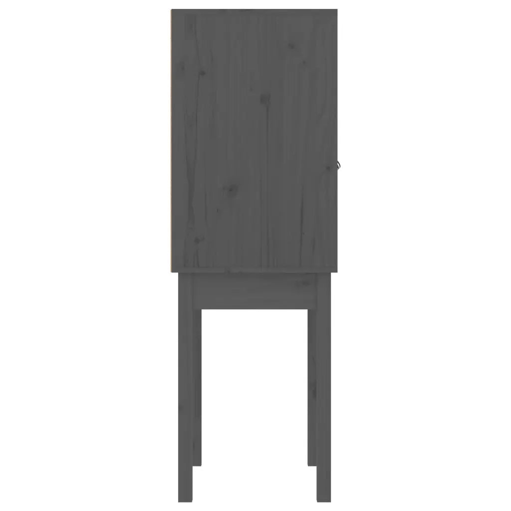 Credenza-Buffet-Armadio da cucina Grigia 60x40x120 cm in Legno Massello di Pino