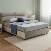 Letto Matrimoniale Ator, Letto Matrimoniale Sfoderabile Made in Italy, Grigio Tortora\